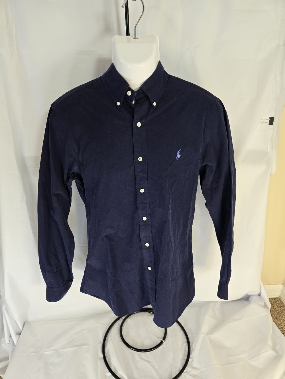 Polo Ralph Lauren Men's Long Sleeve Button-Down Shirt Slim Fit Navy Blue, size M